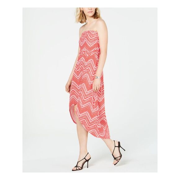 ULTRA FLIRT Womens Sleeveless Strapless Maxi Hi-Lo Dress - Picture 3 of 4